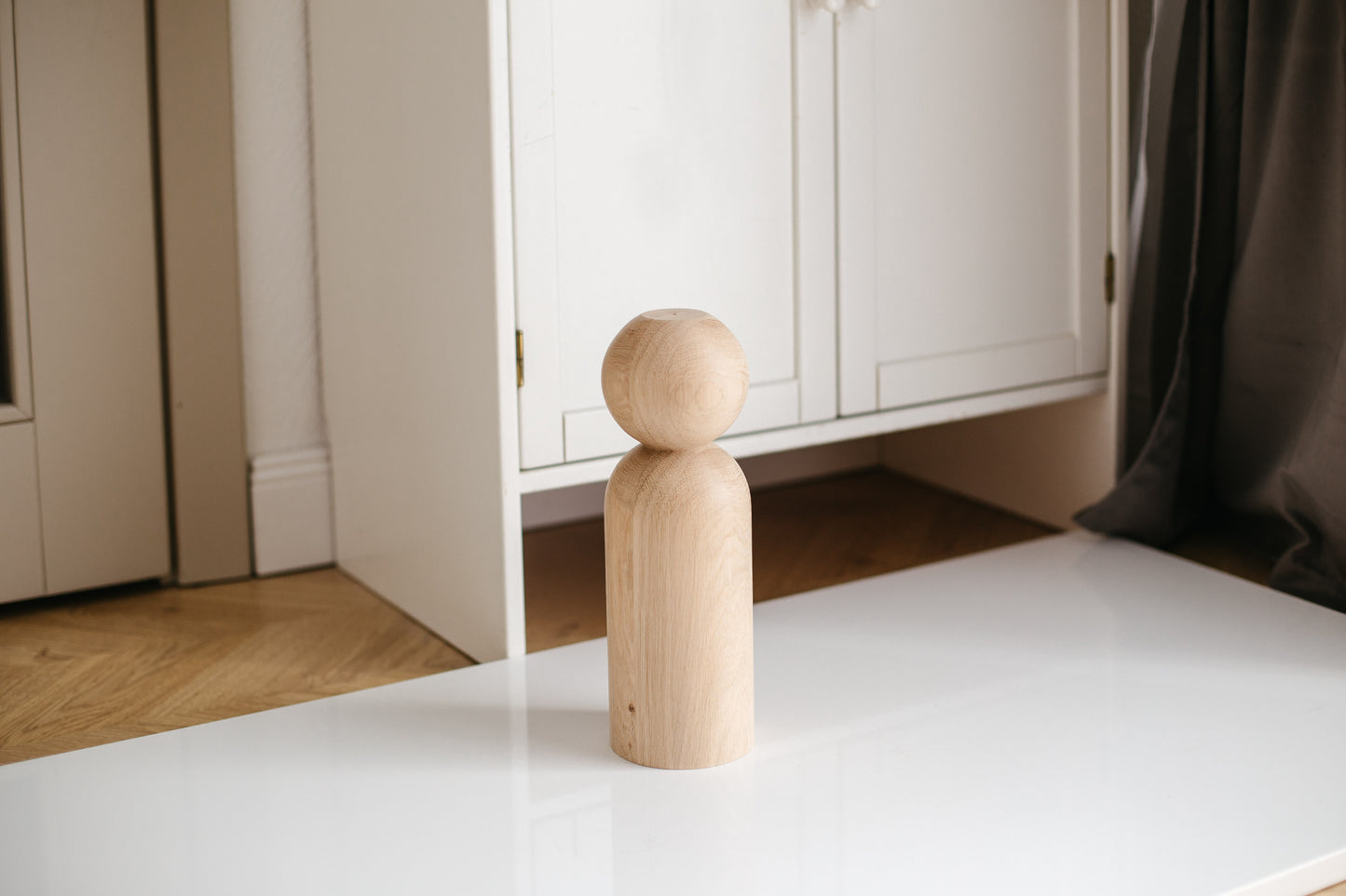 Wooden Furniture Legs with Sphere Detail – Handmade Design, H305 mm