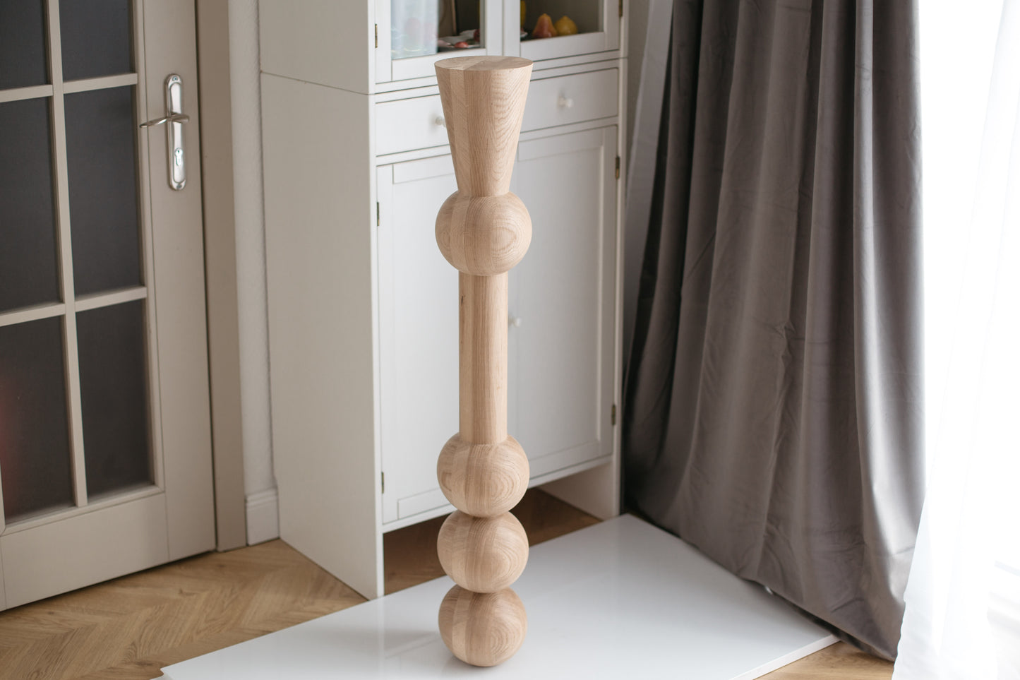 Tall Wooden Table & Bar Leg – Handmade Furniture Support, H1100 mm