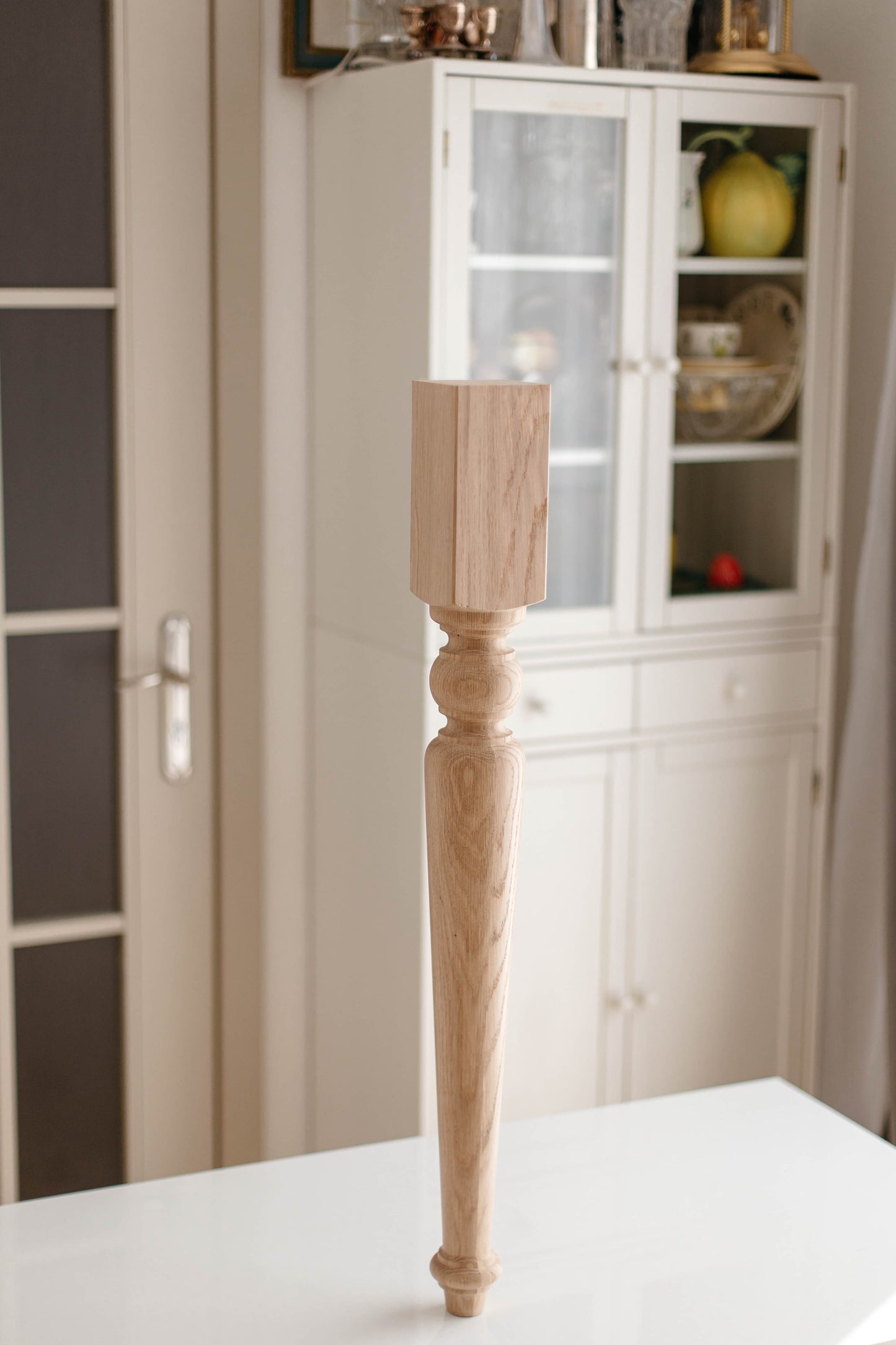 Wooden Table Support Leg – Handmade Furniture Base, H840 mm