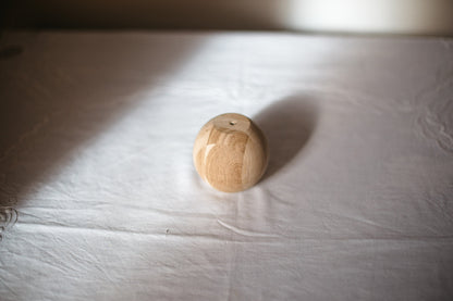 Round Turned Wooden Furniture Foot with Sphere Detail – Compact Design, H80 mm