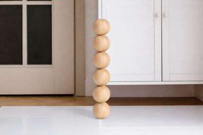 Wooden Table Leg – Six Spheres Turned Design, 491 mm