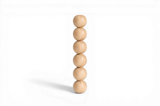 Wooden Table Leg – Six Spheres Turned Design, 491 mm