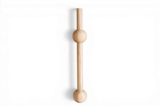 Wooden Furniture Leg with Single Sphere Detail – Lathe-Turned Table Support, H760 mm