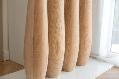 Oval Wooden Table Leg – Lathe-Turned Furniture Support, H736 mm
