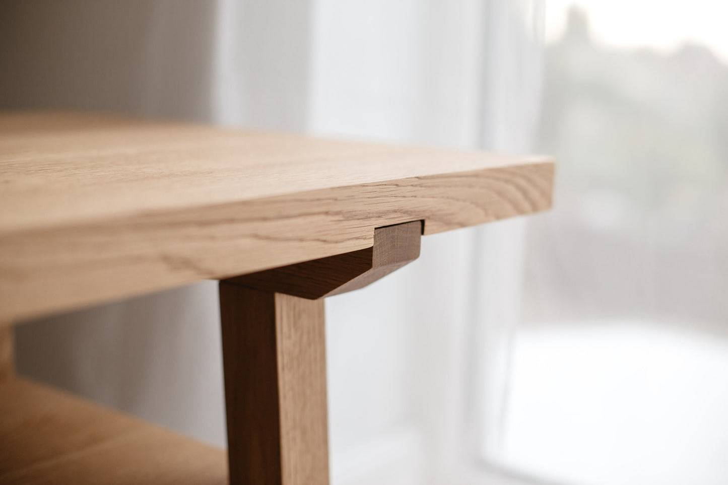 Scandinavian Style Wooden Coffee Table – Handmade Natural Oak Design