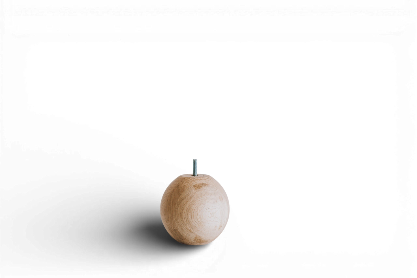 Round Turned Wooden Furniture Foot with Sphere Detail – Compact Design, H80 mm