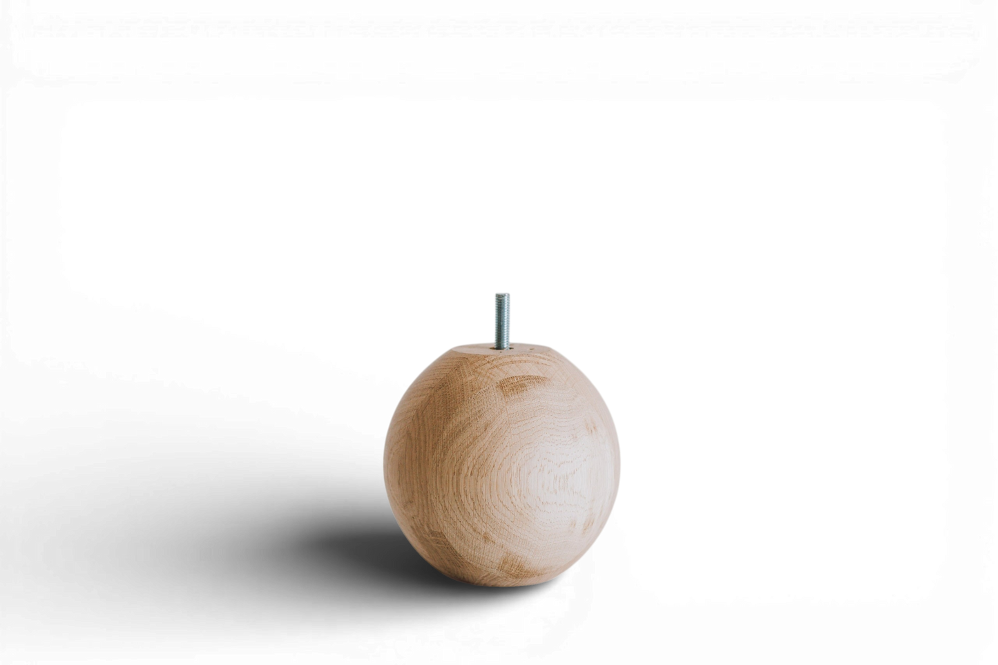Round Turned Wooden Furniture Leg with Ball Detail – Lathe-Turned Design, H110 mm