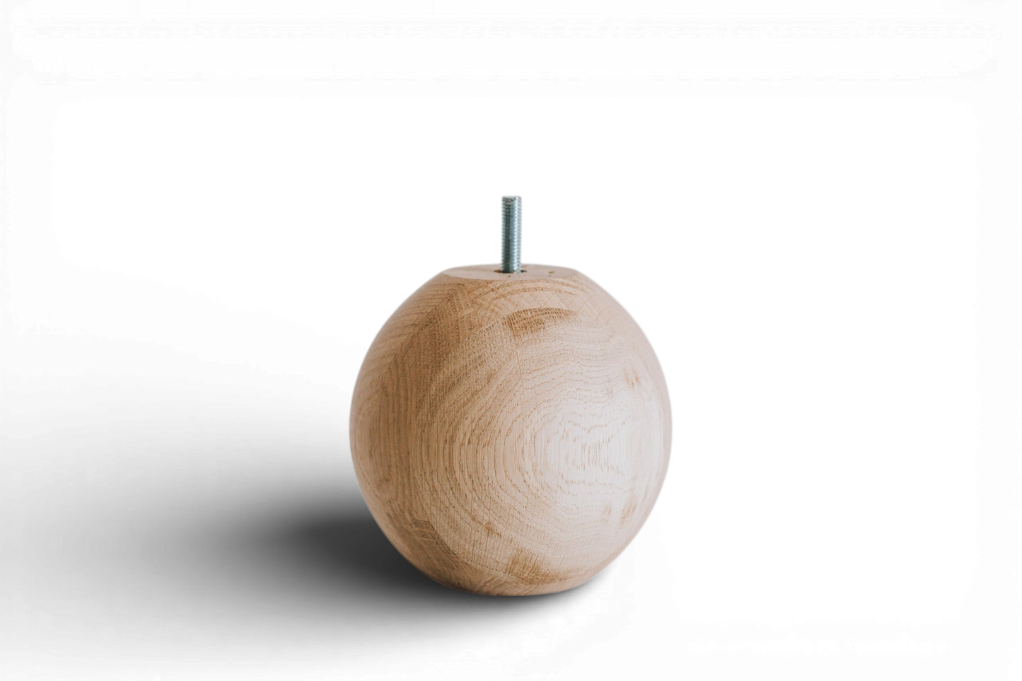 Round Turned Wooden Furniture Leg with Sphere Detail – Lathe-Turned Design, H150 mm