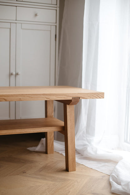 Scandinavian Style Wooden Coffee Table – Handmade Natural Oak Design