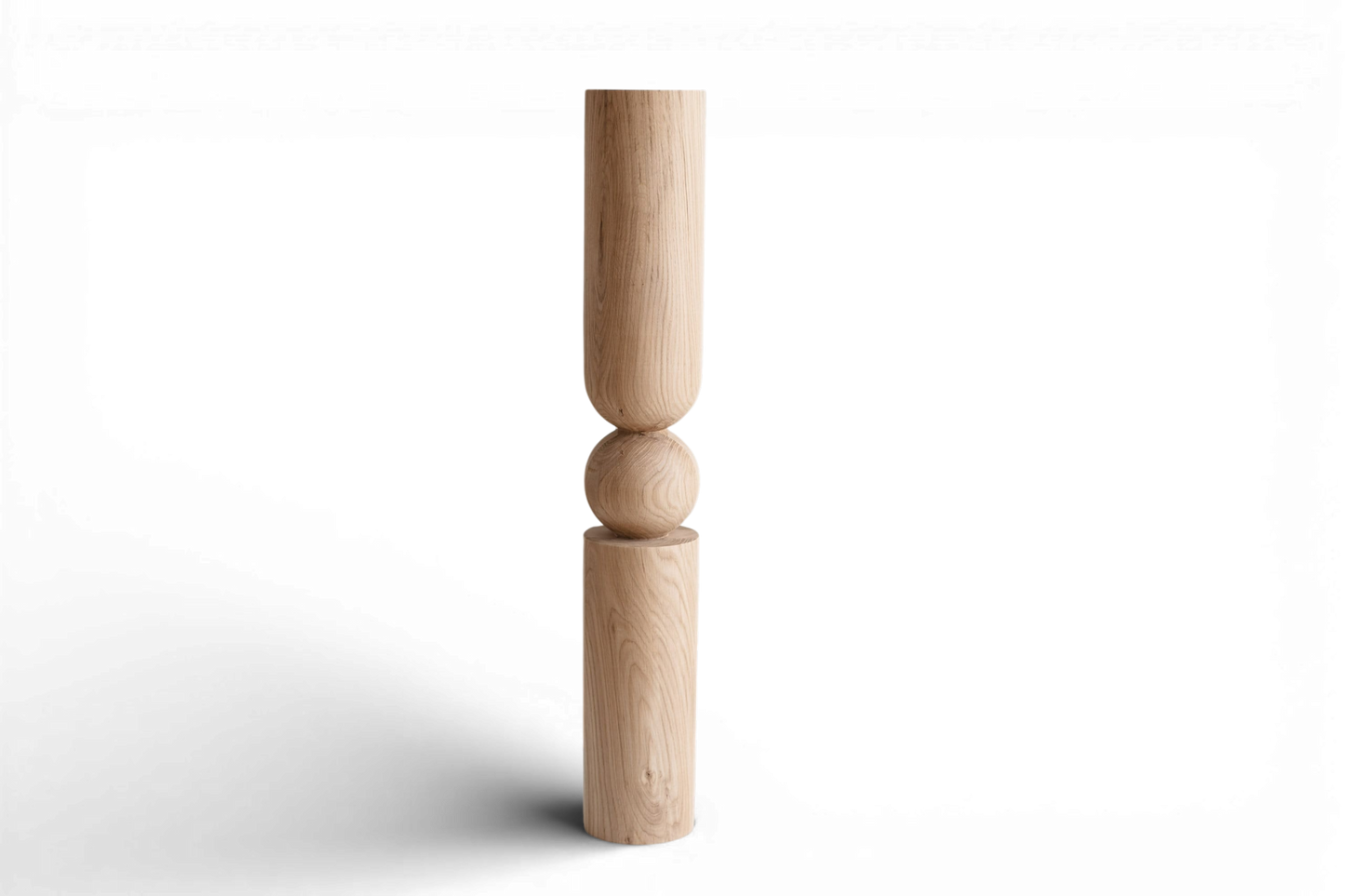 Wooden Table & Bar Leg with Center Sphere Detail – Lathe-Turned Design, H900 mm