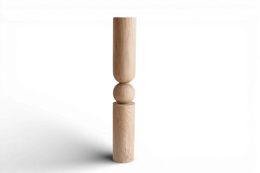 Wooden Table & Bar Leg with Center Sphere Detail – Lathe-Turned Design, H900 mm