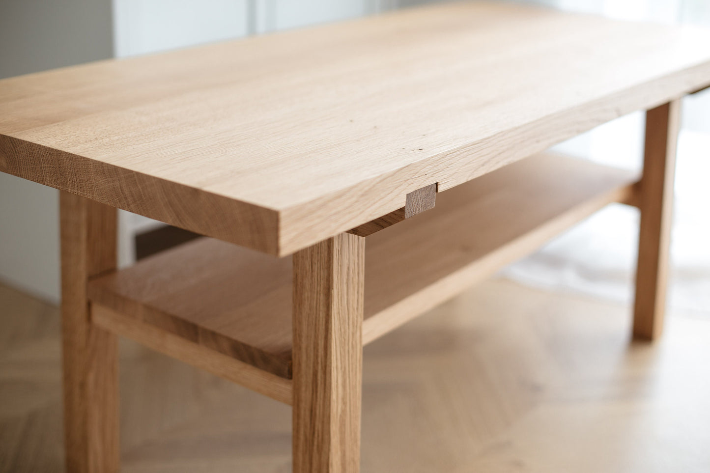 Scandinavian Style Wooden Coffee Table – Handmade Natural Oak Design