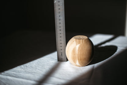 Round Turned Wooden Furniture Foot with Sphere Detail – Compact Design, H80 mm