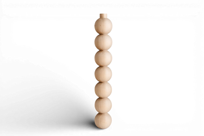 Wooden Furniture Leg with Seven Sphere Details – Lathe-Turned Table Support, H760 mm