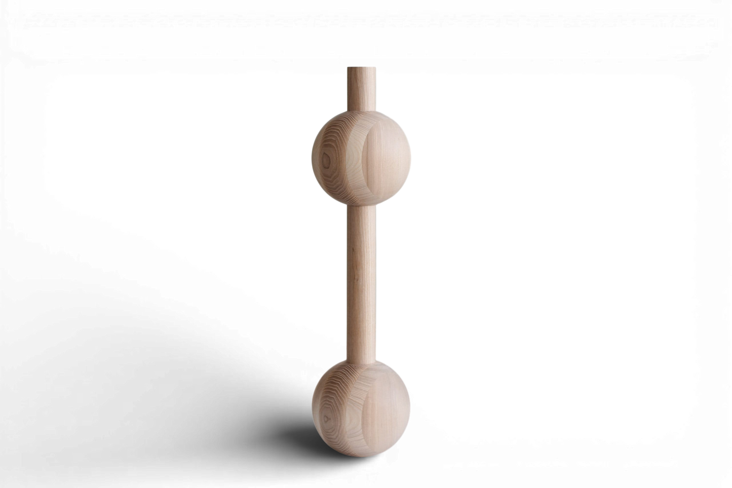 Wooden Furniture Leg with Double Sphere Detail – Lathe-Turned Design, H670 mm
