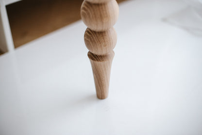 Tapered Wooden Furniture Legs with Double Ball Detail – Lathe-Turned Design, H250 mm