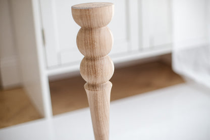 Tapered Wooden Furniture Legs with Double Ball Detail – Lathe-Turned Design, H350 mm