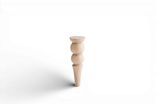 Tapered Wooden Furniture Legs with Double Ball Detail – Lathe-Turned Design, H250 mm