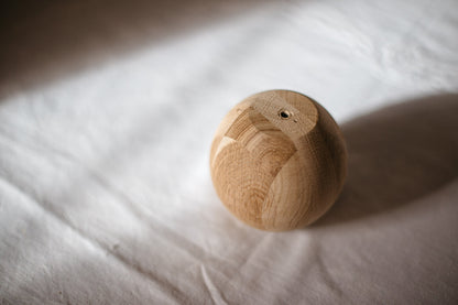 Round Turned Wooden Furniture Foot with Sphere Detail – Compact Design, H80 mm