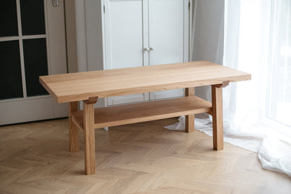 Scandinavian Style Wooden Coffee Table – Handmade Natural Oak Design