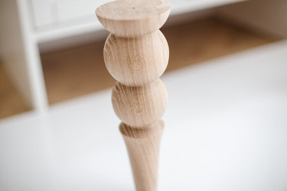 Tapered Wooden Furniture Legs with Double Ball Detail – Lathe-Turned Design, H250 mm