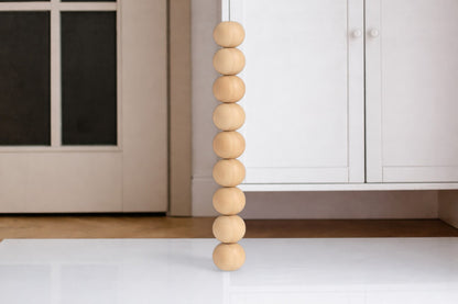 Turned Wooden Table Leg – Nine Sphere Design, 739 mm