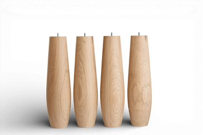 Solid Oak Table Legs Set of 4 – Oval Wooden Dining Table Legs 736 mm