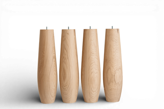 Solid Oak Table Legs Set of 4 – Oval Wooden Dining Table Legs 736 mm