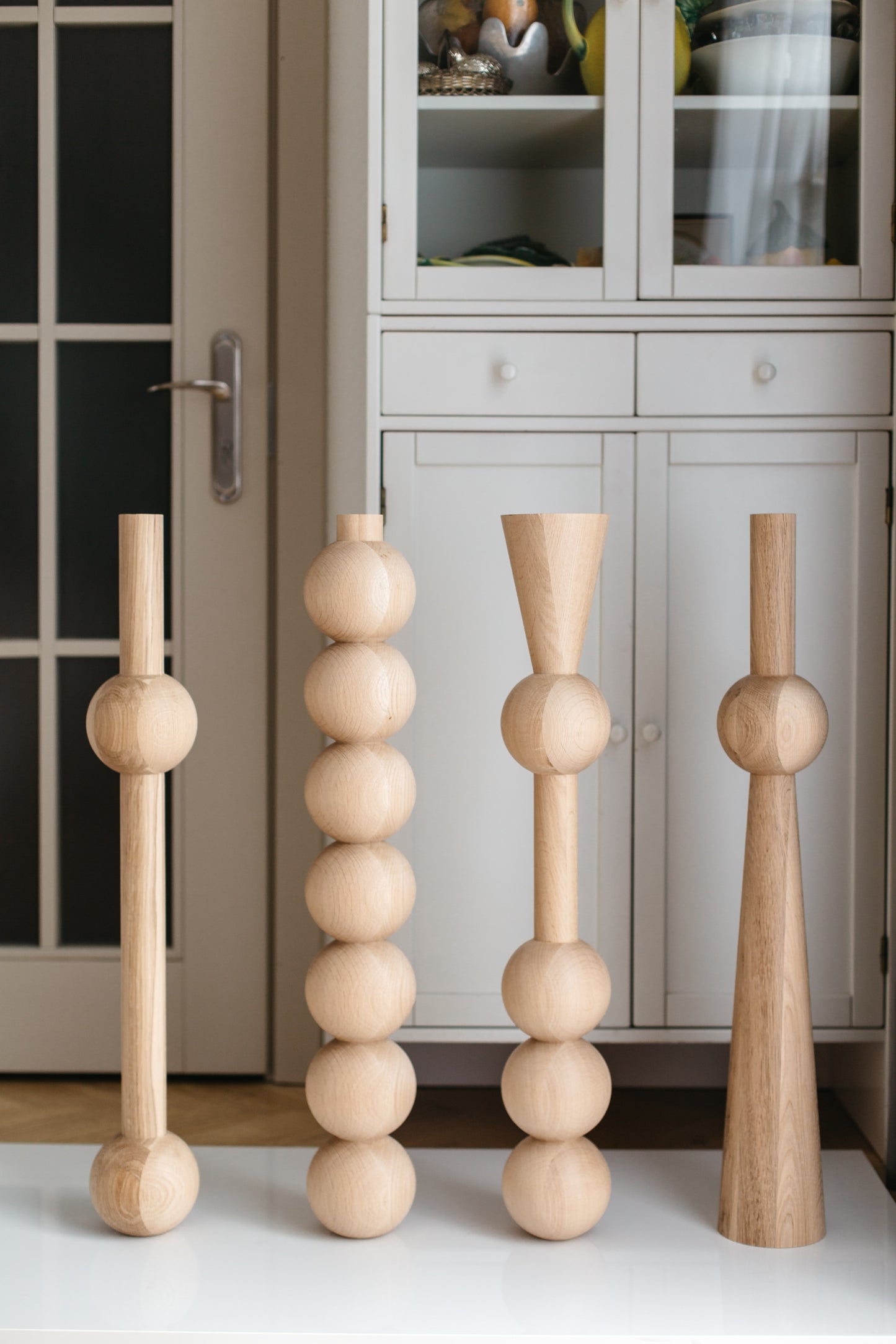Solid Oak Wooden Furniture Legs – Handmade Table Legs, Set of 4, H760 mm