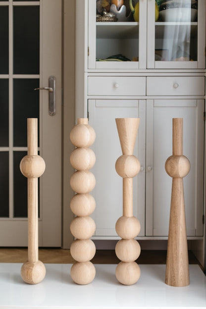 Solid Oak Wooden Furniture Legs – Handmade Table Legs, Set of 4, H760 mm