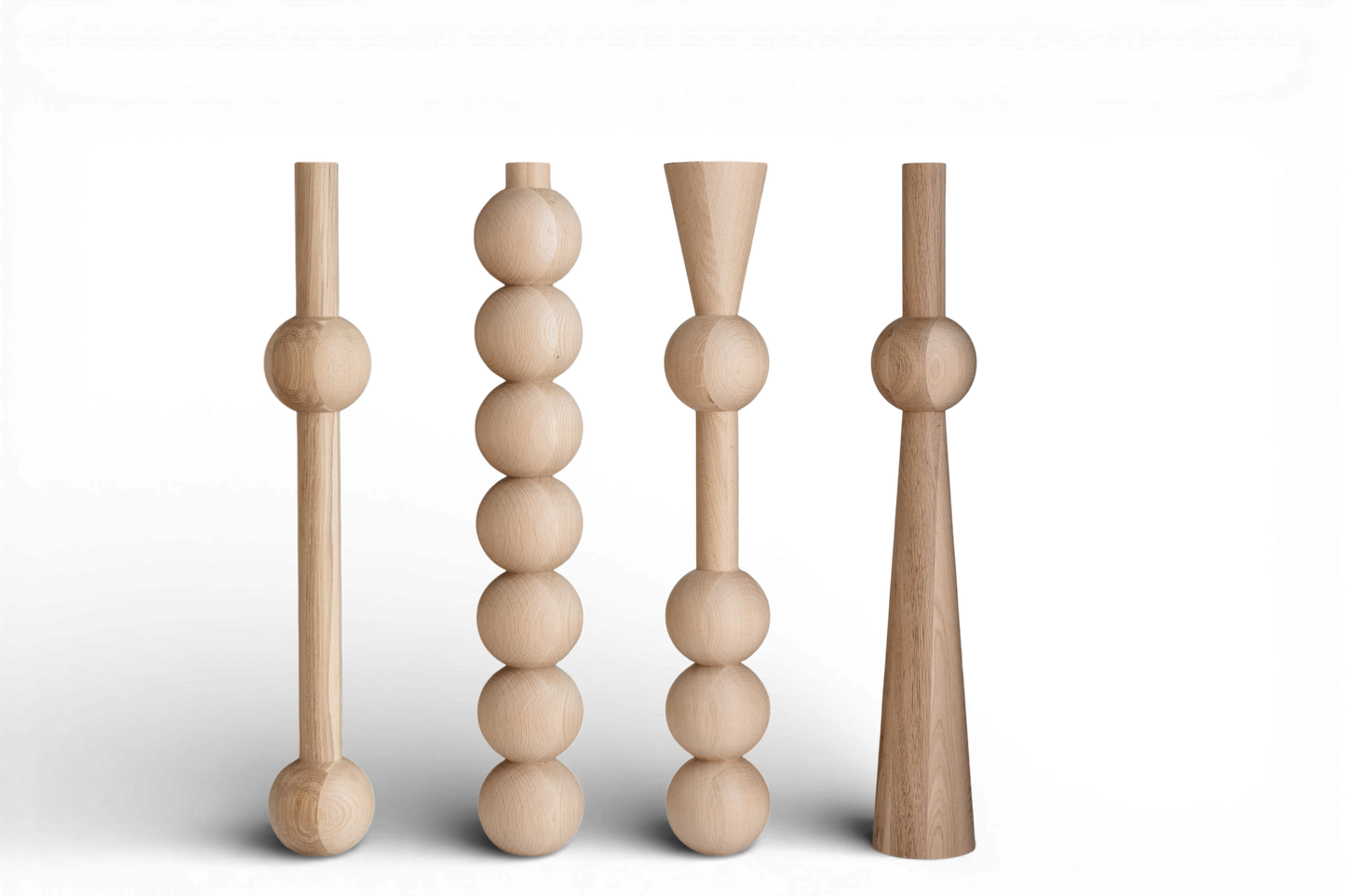 Solid Oak Wooden Furniture Legs – Handmade Table Legs, Set of 4, H760 mm