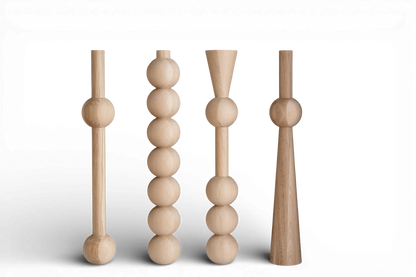 Solid Oak Wooden Furniture Legs – Handmade Table Legs, Set of 4, H760 mm