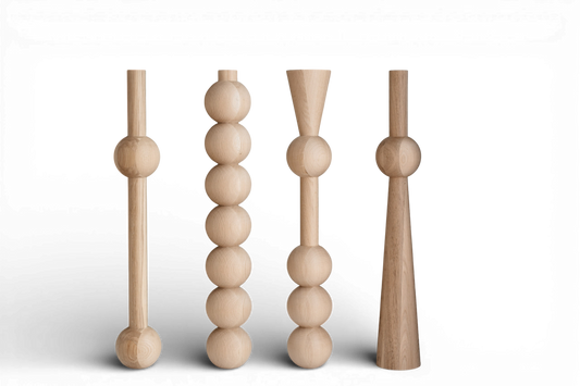 Solid Oak Wooden Furniture Legs – Handmade Table Legs, Set of 4, H760 mm