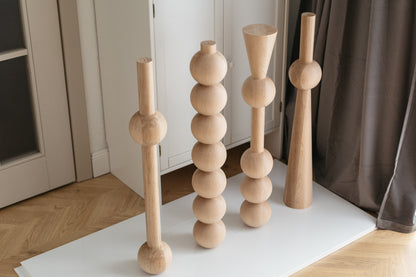 Solid Oak Wooden Furniture Legs – Handmade Table Legs, Set of 4, H760 mm