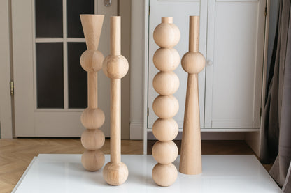 Solid Oak Wooden Furniture Legs – Handmade Table Legs, Set of 4, H760 mm