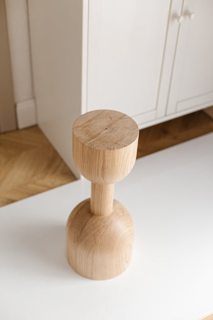 Natural Wooden Coffee Table Leg – Lathe-Turned Furniture Support, H450 mm