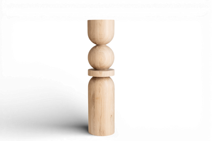 Wooden Table & Bar Leg with Center Sphere Detail – Lathe-Turned Design, H860 mm