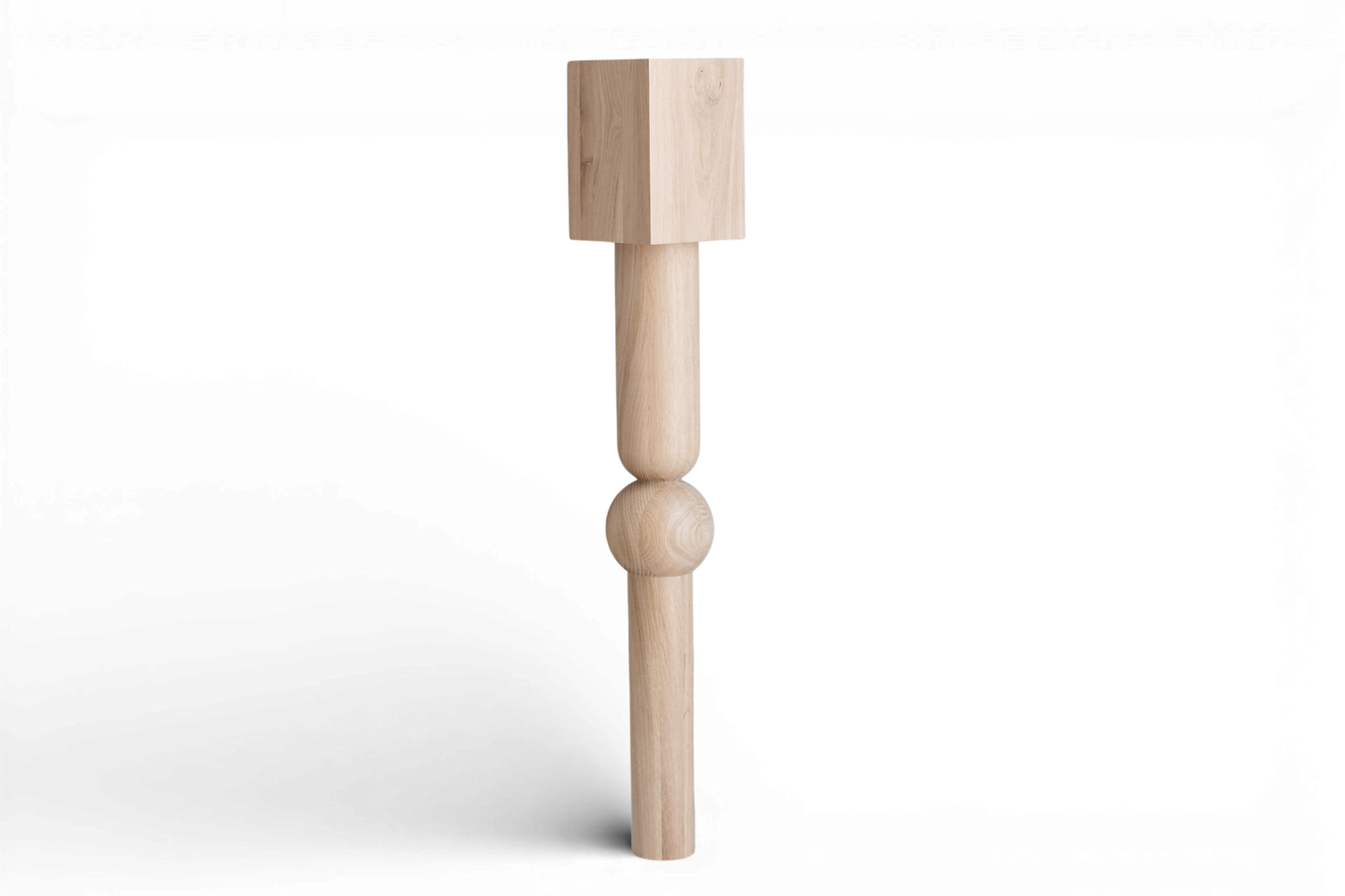 Wooden Table & Bar Leg with Square Top – Lathe-Turned Design, H900 mm