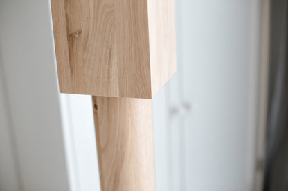 Wooden Table & Bar Leg with Square Top – Lathe-Turned Design, H900 mm