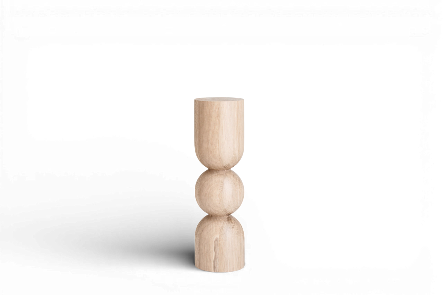 Natural Wooden Coffee Table Leg with Sphere Detail – Lathe-Turned Design, H400 mm
