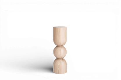 Natural Wooden Coffee Table Leg with Sphere Detail – Lathe-Turned Design, H400 mm