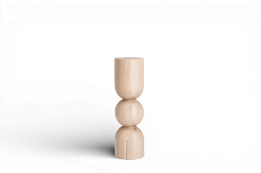 Natural Wooden Coffee Table Leg with Sphere Detail – Lathe-Turned Design, H400 mm