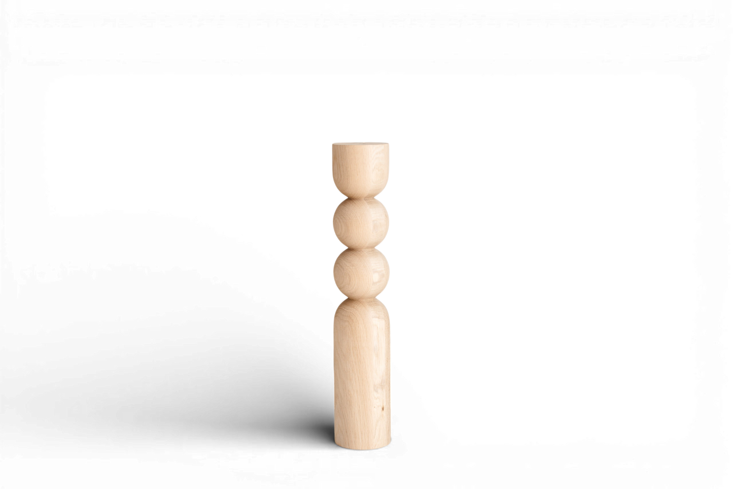 Natural Wooden Coffee Table Leg with Dual Sphere Detail – Handmade Design, H540 mm
