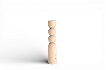 Natural Wooden Coffee Table Leg with Dual Sphere Detail – Handmade Design, H540 mm