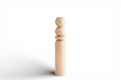 Natural Wooden Coffee Table Leg with Dual Top Spheres – Handmade Design, H540 mm