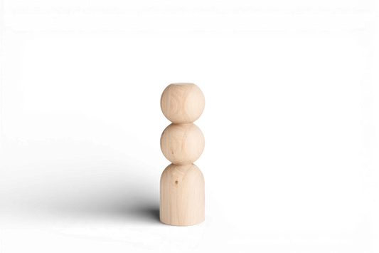 Wooden Furniture Legs with Dual Sphere Details – Handmade Design, H305 mm