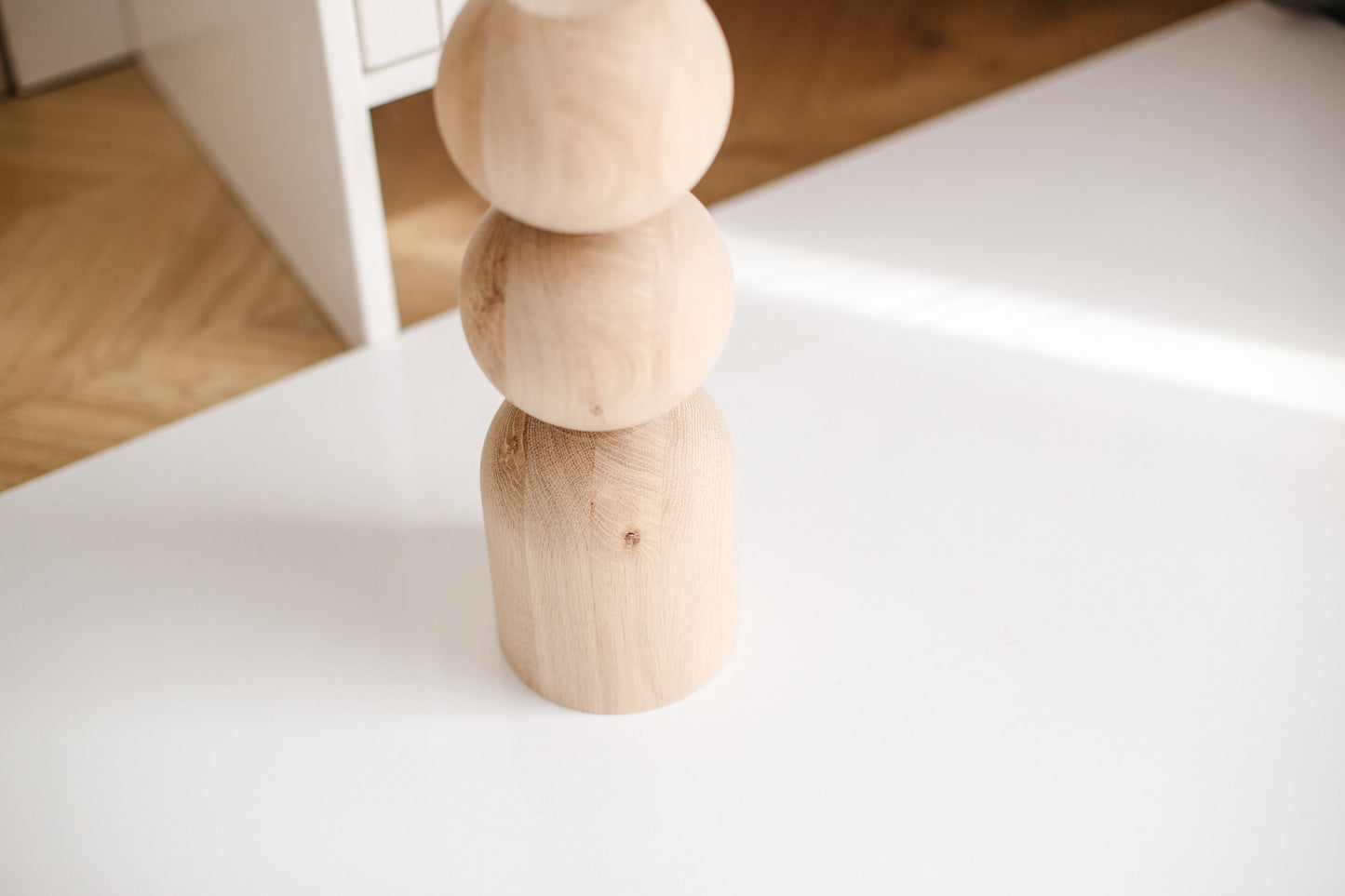 Wooden Furniture Legs with Dual Sphere Details – Handmade Design, H305 mm