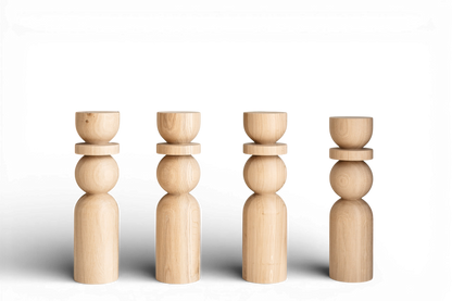Natural Wooden Coffee Table Legs with Sphere Detail – Handmade, Set of 4, H380 mm
