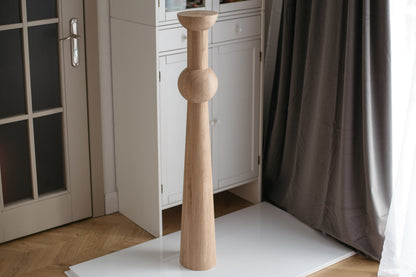 Tall Wooden Table & Bar Support Leg – Lathe-Turned Design, H1100 mm