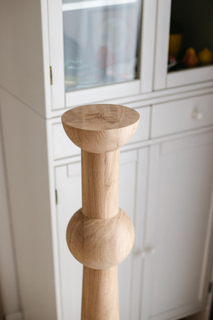 Tall Wooden Table & Bar Support Leg – Lathe-Turned Design, H1100 mm